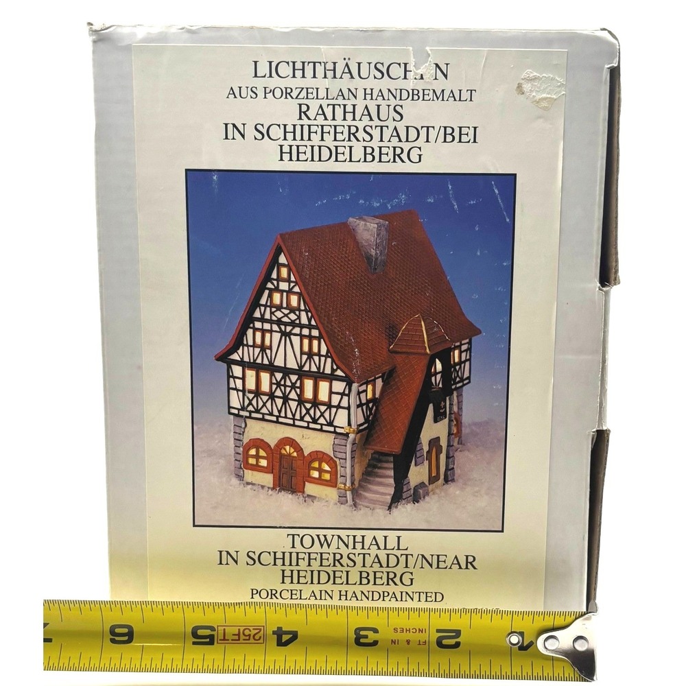 Wurm KG Porcelain Schifferstadt Townhall Light House #56267‎ Handpainted Vintage